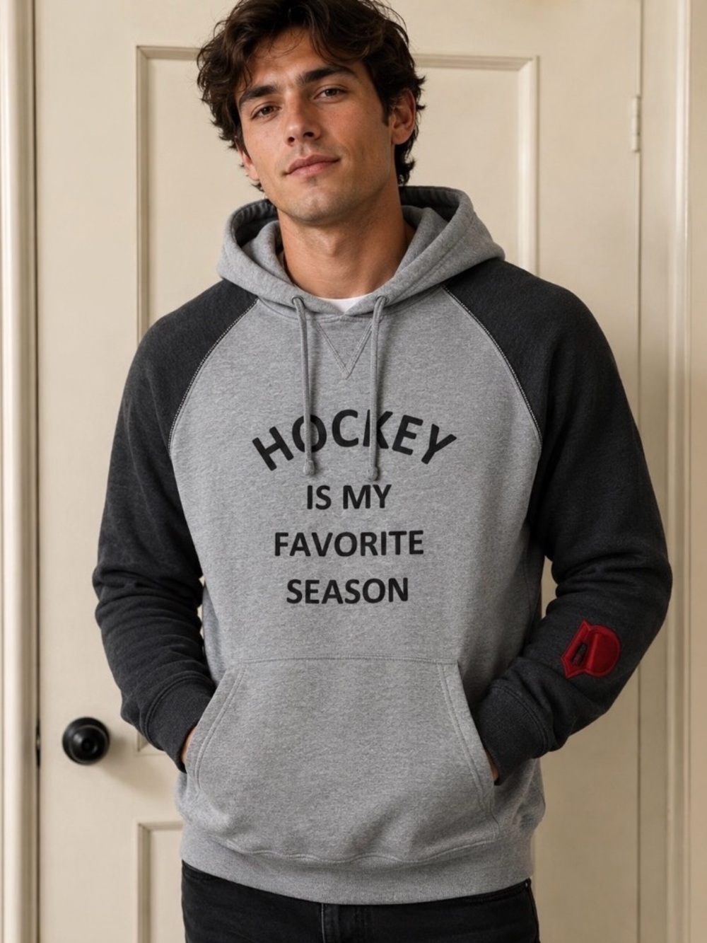 District HOCKEY IS MY FAVORITE SEASON MEN’S HOODIE SIZE S